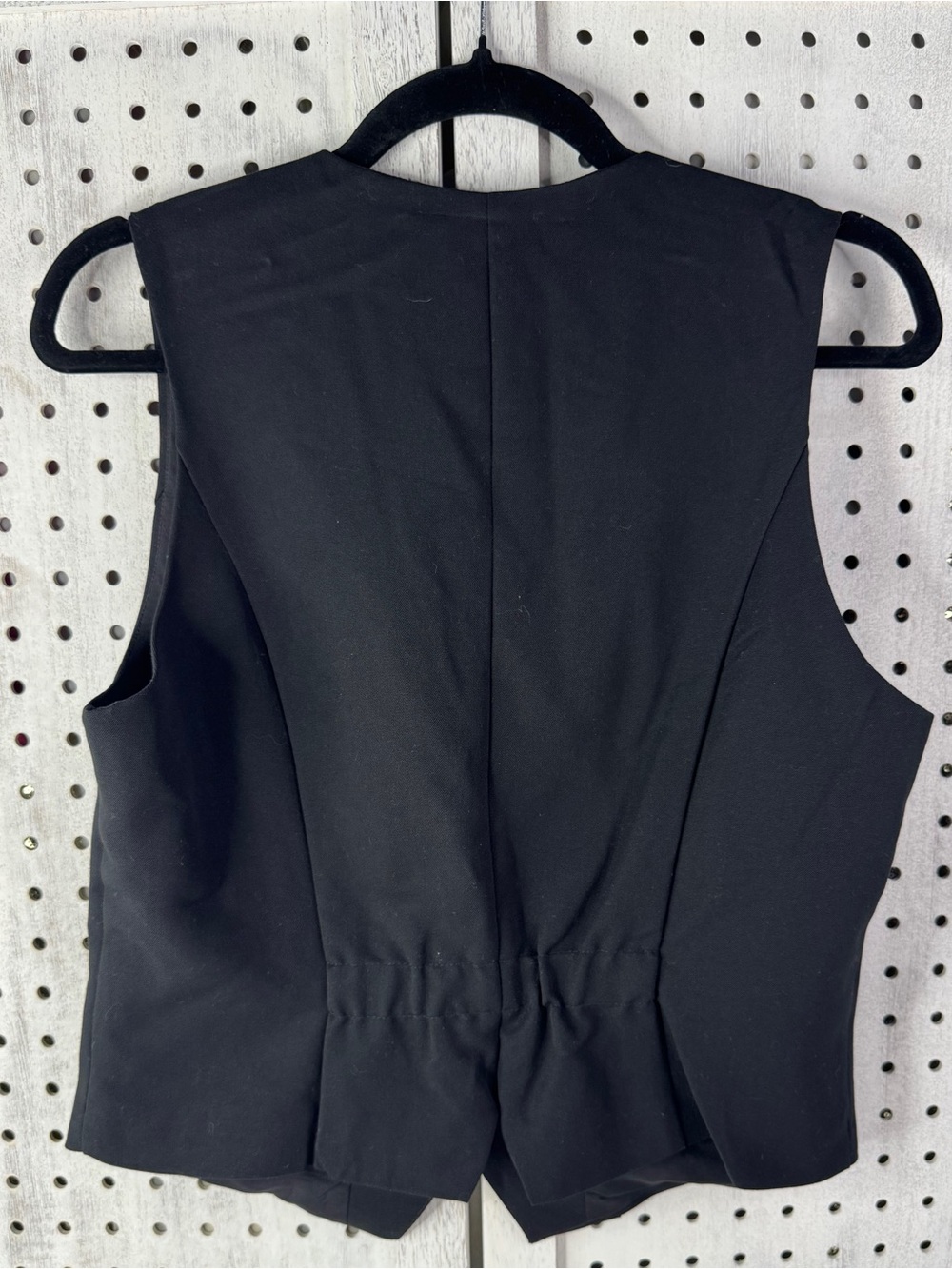 Steve Madden Black Tailored Vest Medium NWOT Button Front Office Chic Old Money - Picture 3 of 8
